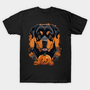 Rottweiler Dog Pumpkin Halloween Costume T-Shirt